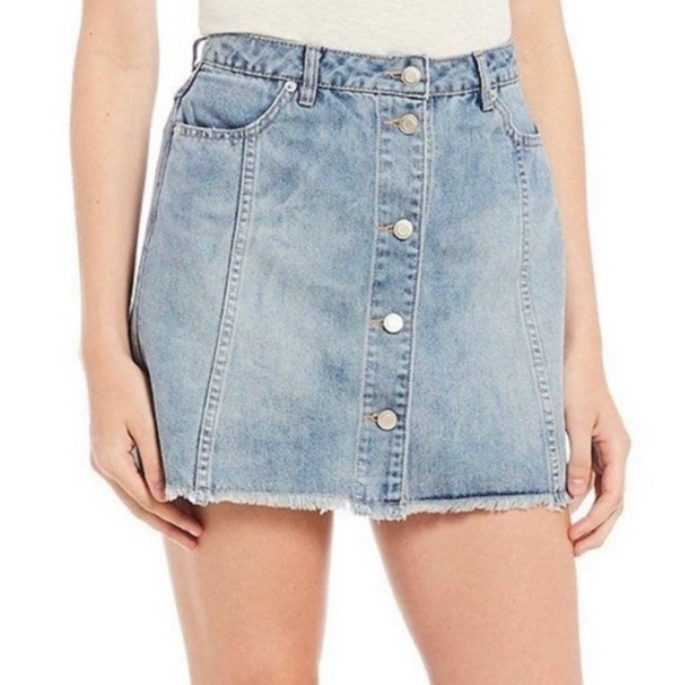 Giani Bini Button Front Denim Skirt - Size Large